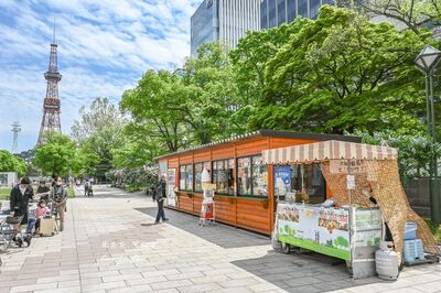 北海道札幌期間限定烤玉米攤車！