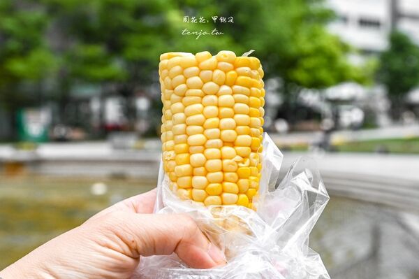 ▲▼大通公園烤玉米。（圖／部落客周花花，甲飽沒授權提供）