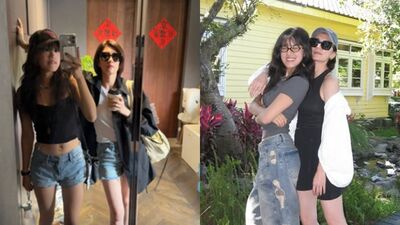 賈靜雯「露香肩同框梧桐妹」! 被拍鉛筆腿網驚:根本姊妹花