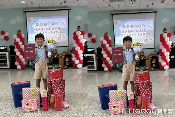 ▲▼花嶼國小畢業生僅有一人，拿走24件獎品。（圖／記者陳洋翻攝）
