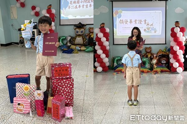 ▲▼花嶼國小畢業生僅有一人，拿走24件獎品。（圖／記者陳洋翻攝）