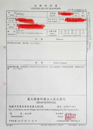獨家／涉貪前警政監林保外就醫不到8小時　病情惡化進入急診室