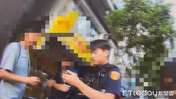 ▲大安警方到場協處情侶打架案件，意外逮捕勸架的賴姓通緝犯。（圖／記者張君豪翻攝）