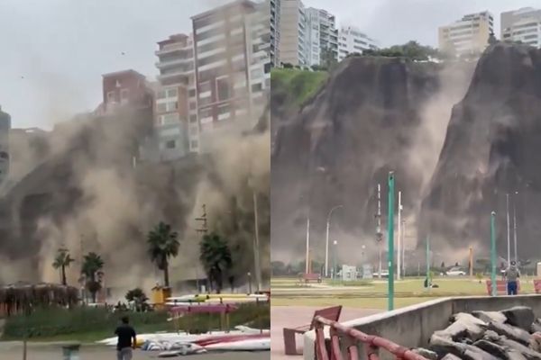 ▲▼秘魯6.1地震1死5傷！恐怖山崩畫面曝。（圖／翻攝自X）
