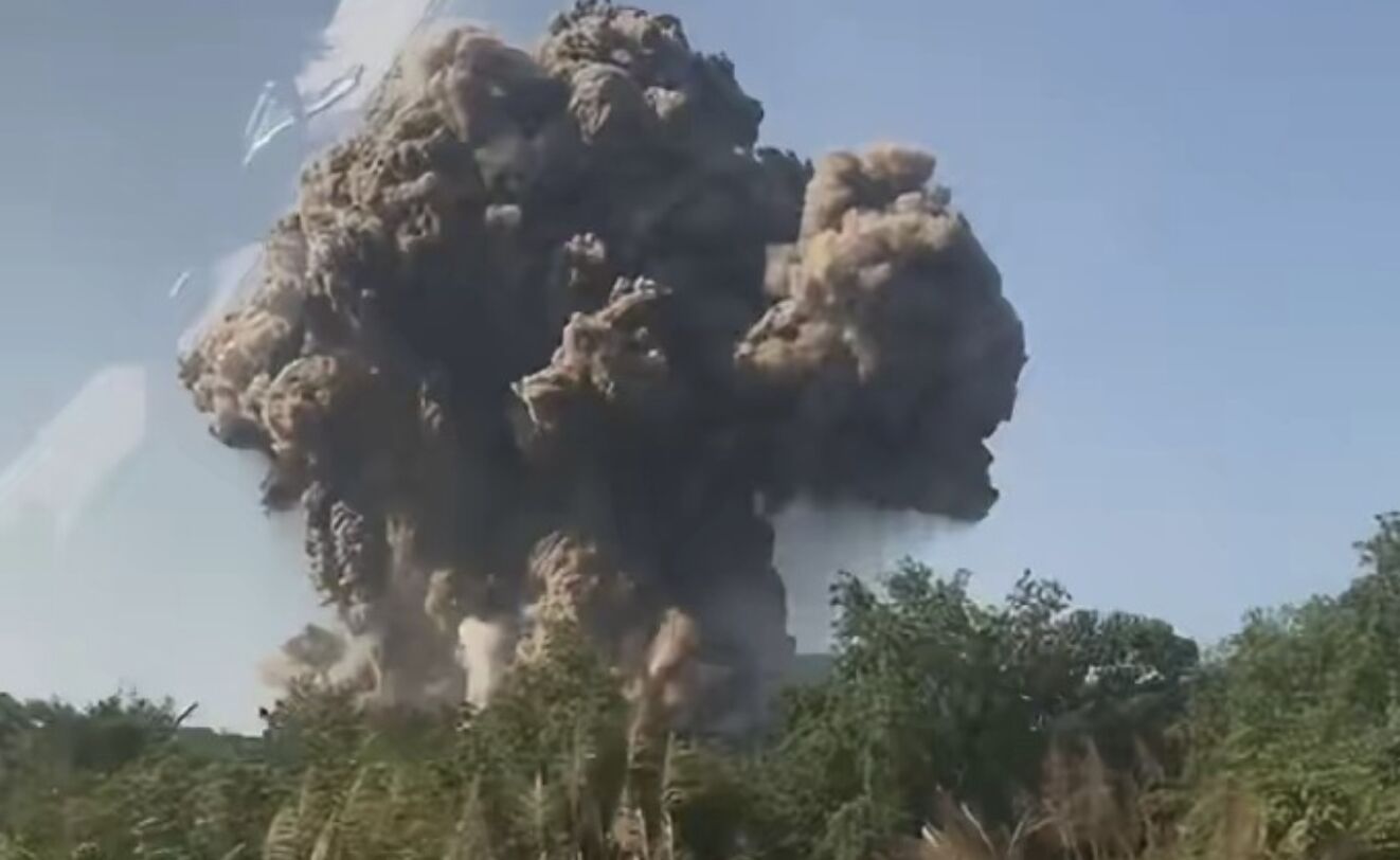 ▲河南常德一間鞭炮工廠爆炸。（圖／翻攝微博）