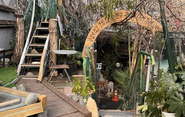 ▲▼韓國釜山南川美食「南川寶城綠茶冰」，三十年綠茶商打造夢幻紫藤棚架竹林茶寮，4000韓幣爽吃紅豆綠茶！（圖／部落客小虎提供）