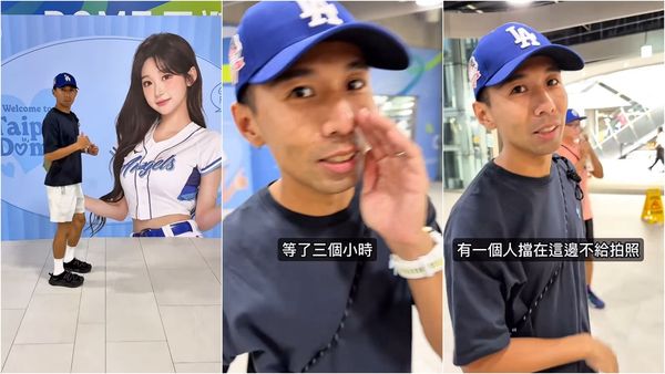 跑步教練哲睿透露，因為看板被擋住，他等了3小時才合照成功。（翻攝自Instagram）