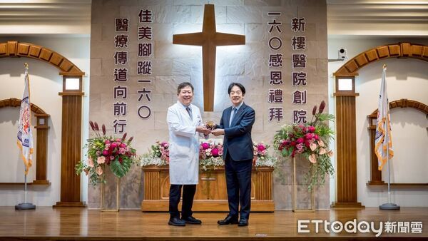 ▲新樓醫院舉行創院160週年感恩禮拜，總統賴清德蒞臨致詞，感謝醫院長年守護台灣人民健康。（記者林東良翻攝，下同）