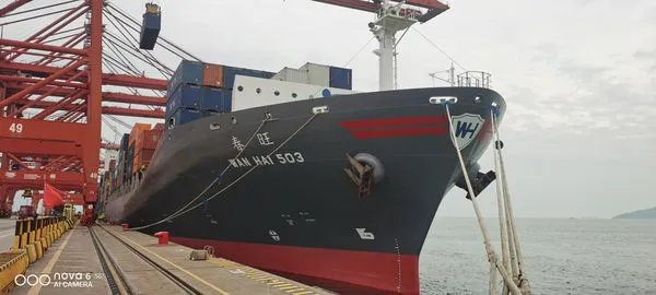 ▲發生火災事故前的旺春輪。（圖／萬海提供）