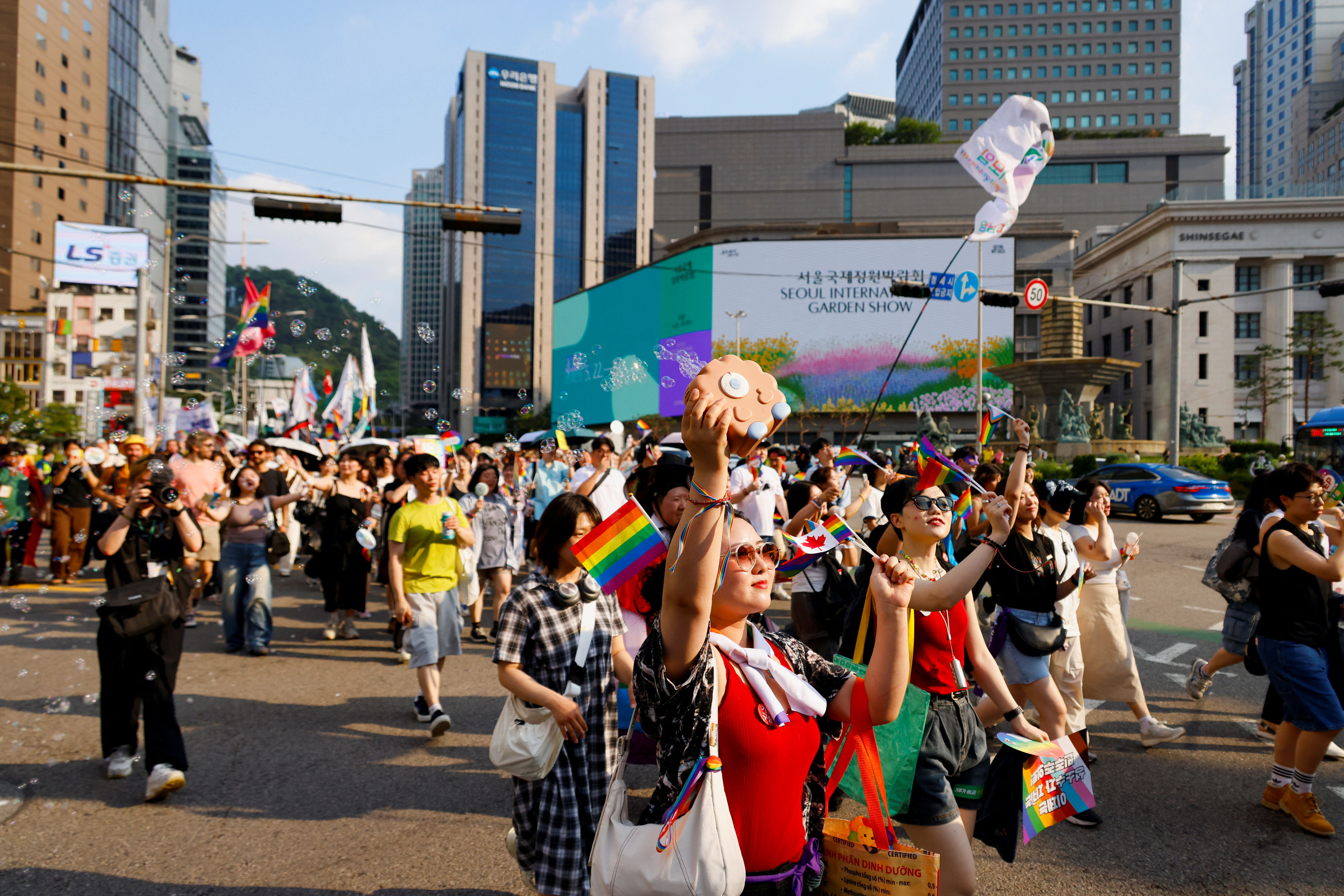 ▲▼南韓首爾同志遊行6月14日在鐘閣站和乙支路入口站舉行。（圖／路透）