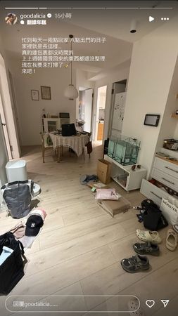 ▲因工作忙碌，愛莉莎莎沒有時間整理家中環境。（圖／翻攝自Instagram／goodalicia）