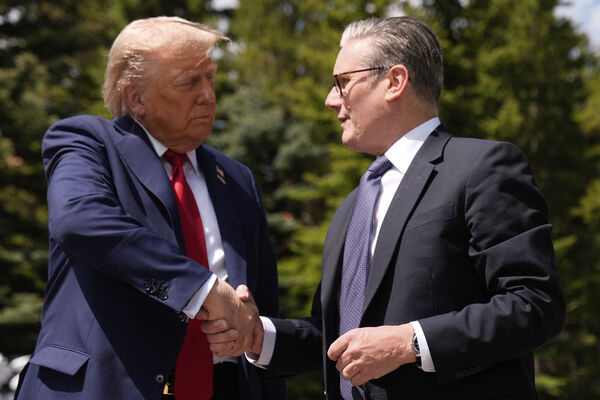 ▲美國總統川普與英國首相施凱爾。（圖／達志影像／美聯社）