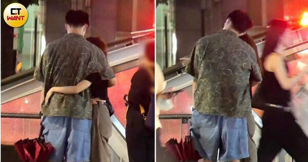 雨中浪漫情1／男友貼心撐「一支小雨傘」　張若凡被拍臀狂放閃