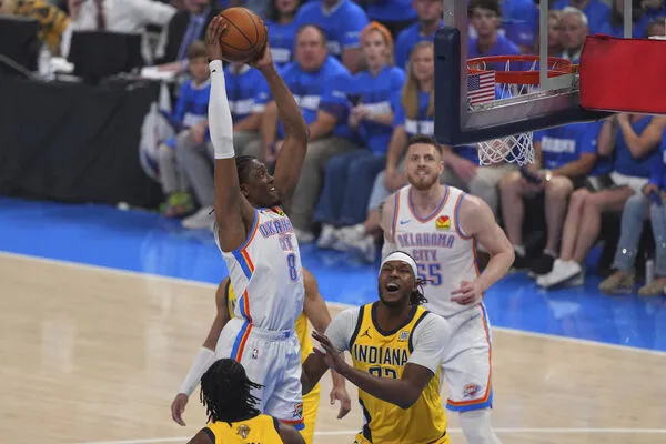 ▲雷霆吉爾吉斯-亞歷山大、威廉斯，溜馬哈利伯頓、麥康諾。（圖／達志影像／美聯社） 