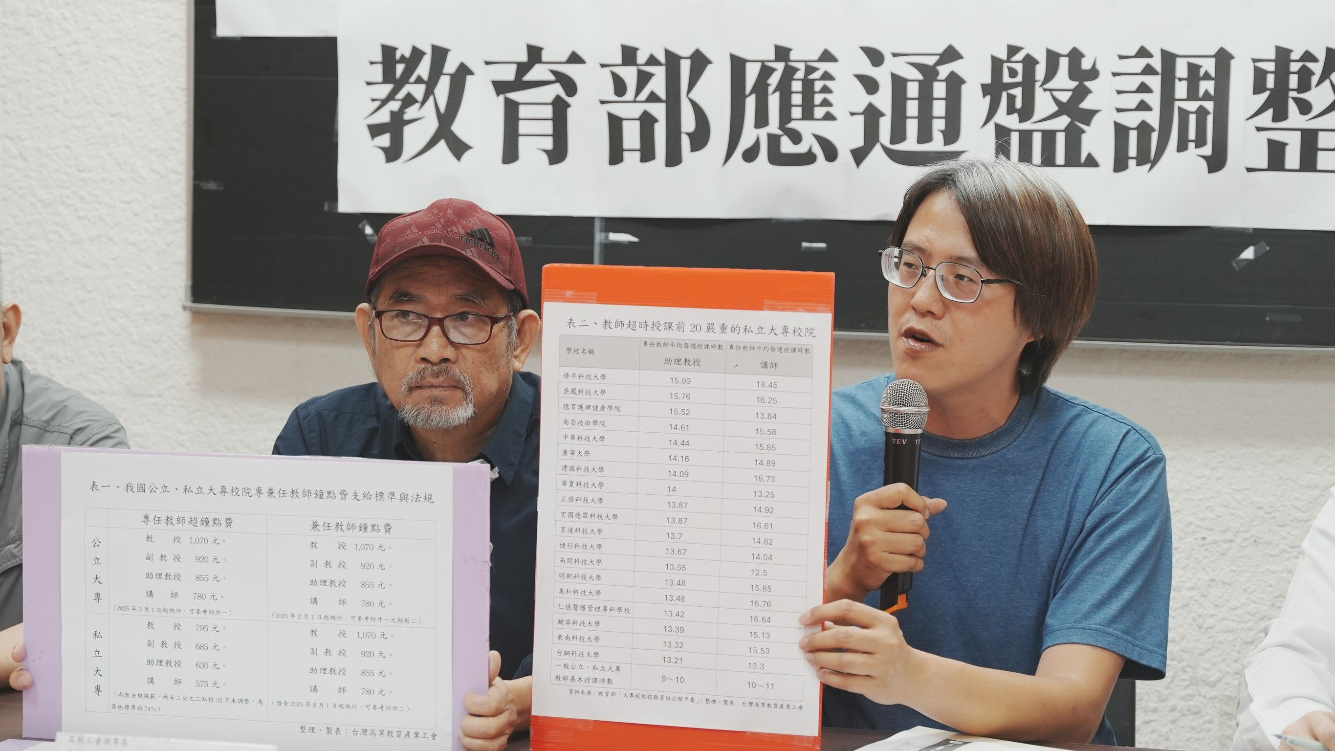 ▲▼私校超鐘點費凍漲32年，專任教師不如兼任，高教工會呼籲教育部通盤檢討。（圖／高教工會提供）