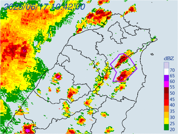 ▲▼針對「新北市、宜蘭縣」發布大雷雨即時訊息。（圖／氣象署提供）