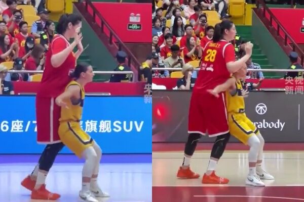 ▲▼陸身高226cm女籃小將。（圖／翻攝自微博）