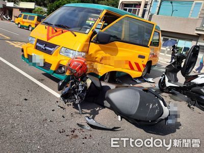 快訊／苗栗娃娃車轉彎「2機車猛撞」3傷　車上幼童大哭