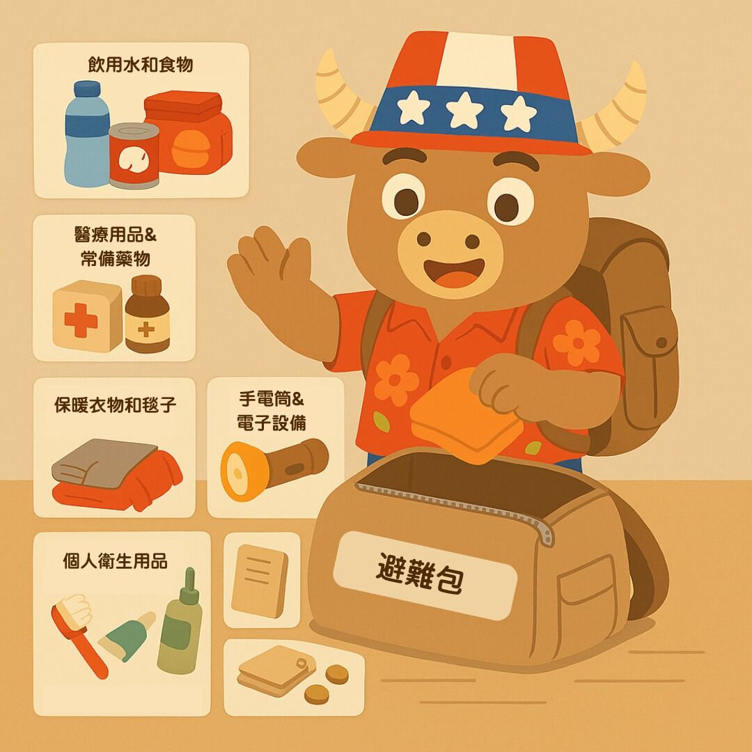 ▲▼AIT籲準備避難包。（圖／翻攝臉書／美國在台協會高雄分處 AIT Kaohsiung）