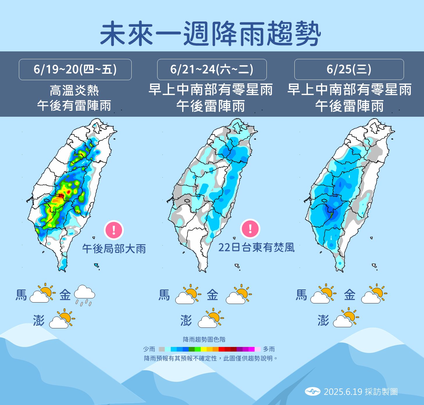 ▲▼未來一周天氣趨勢。（圖／氣象署提供）