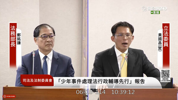 ▲▼調查官偷拍少女裙底！法務部長喊嚴懲聽「只記1大過」秒沉默。（圖／翻攝國會頻道）
