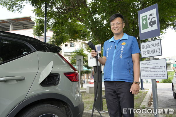 ▲南投市街頭新增8處電車充電站。（圖／南投市公所提供）