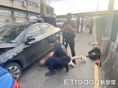 北市忠孝橋連環撞!恐怖男吸「喪屍煙彈」一路刷卡 3車慘遭追撞