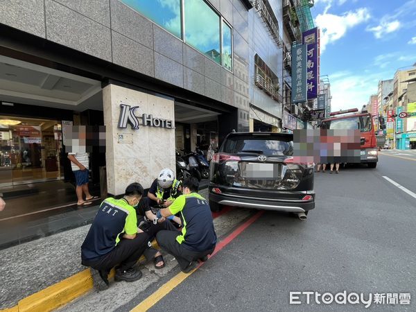 ▲▼            駕駛古姓男子因低血糖，車輛失控衝撞柯達大飯店柱子 。（圖／記者郭世賢翻攝，下同）
