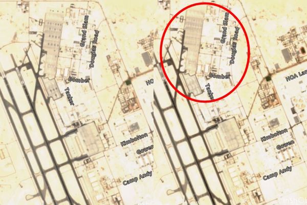 ▲▼美國駐卡達的阿爾烏代德空軍基地（Al Udeid base）原本停放的數十架軍機已悄悄撤離。（圖／翻攝自X）
