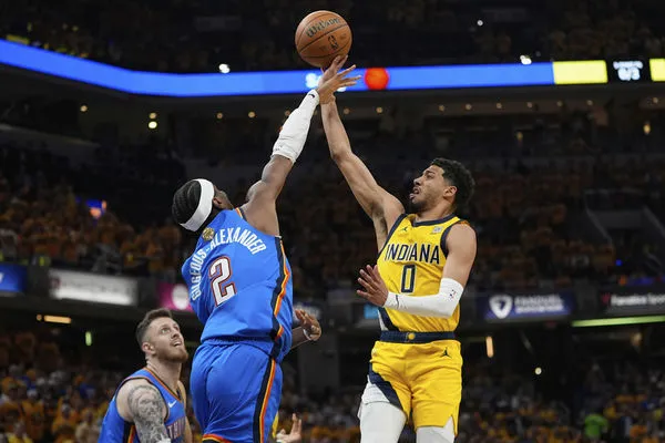 ▲雷霆吉爾吉斯-亞歷山大、威廉斯，溜馬哈利伯頓、麥康諾、內姆哈德。（圖／達志影像／美聯社）