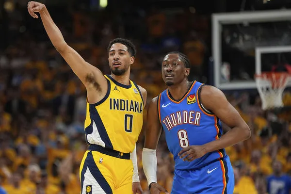 ▲▼溜馬一哥哈利伯頓帶傷拚戰總冠軍賽G6。（圖／達志影像／美聯社）