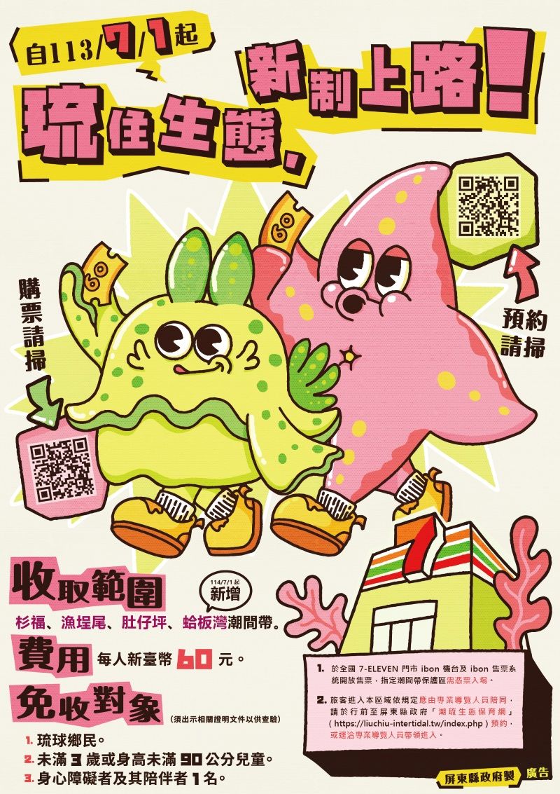 ▲小琉球蛤板灣潮間帶7月1日納管收取觀光保育費。（圖／屏東縣政府提供）