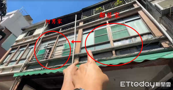 ▲▼             高雄新興區民宅火警，61歲父親抱著兒子逃生從2樓摔落。（圖／記者吳世龍攝）