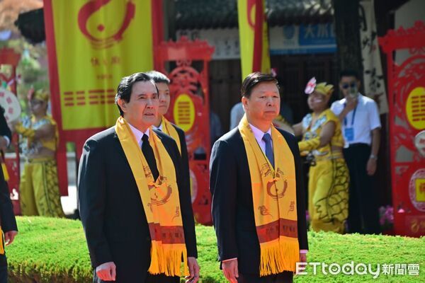 ▲▼前總統馬英九出席在甘肅天水舉行的「2025年公祭中華人文始祖伏羲大典」。（圖／記者陳冠宇攝）