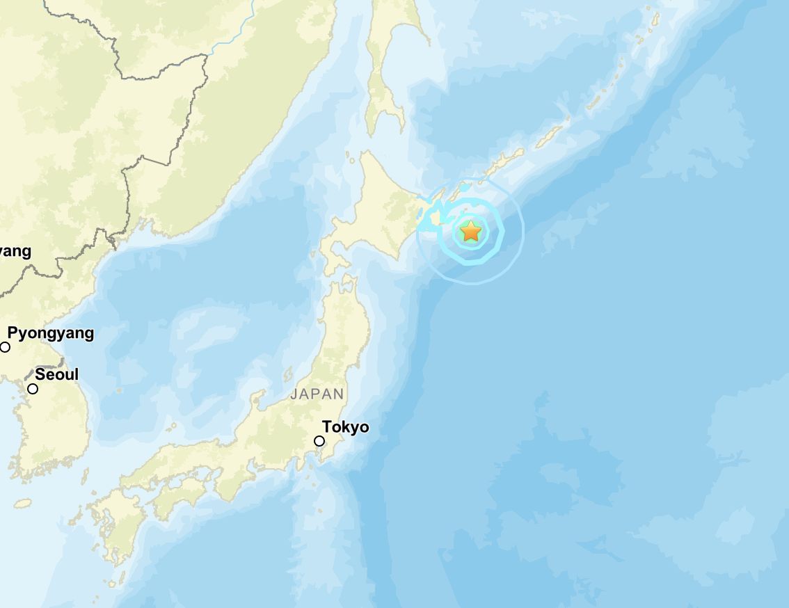 ▲北海道外海地震 。（圖／翻攝USGS）