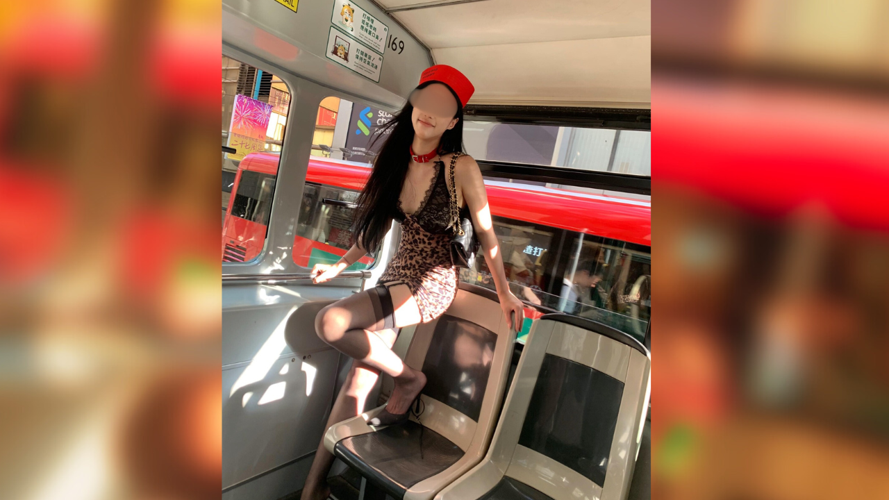 ▲大陸一名女子穿著時髦赴港旅遊，拍美照被放到網路上無辜挨批。（圖／翻攝Threads）