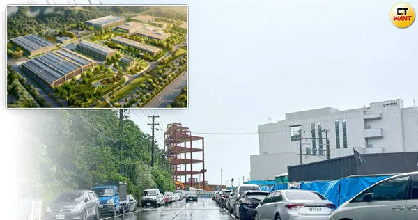 A-Top新嶺雲端數據園區可容納總櫃數1萬2000個，記者直擊，台灣最大AI算力基地與老公寓社區為鄰，附近沒捷運也無便利商店。（圖／鄭思楠攝、翻攝 A-Top官網）