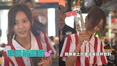 陳意涵俐落調酒畫面曝光!重現「20年前打工造型」網:根本大學生