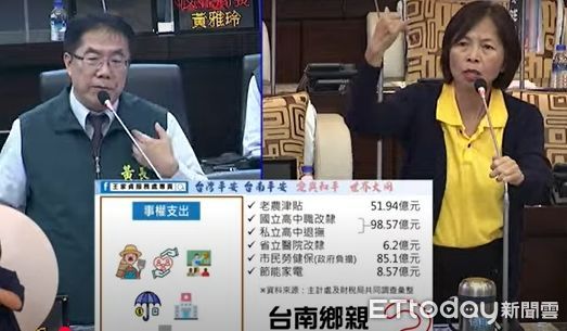 ▲台南市議員林美燕於議會發言，為義消權益與匹克球場地發聲，痛批市府資源分配失衡。（記者林東良攝）