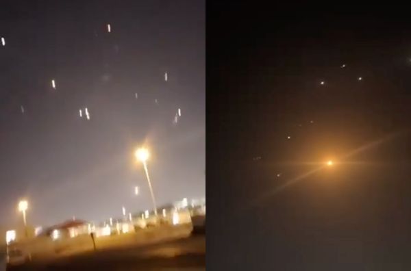 ▲▼伊朗向駐卡達美軍基地發射多枚飛彈，大部分遭到攔截。（圖／翻攝Ｘ）