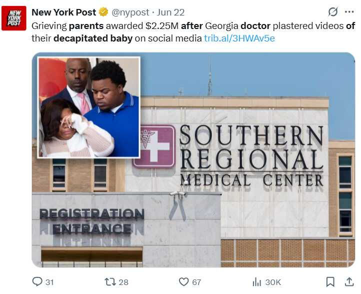 兒出生遭斷頭　醫師擅自上傳驗屍畫面遭判賠6800萬