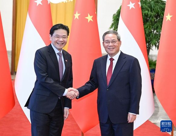 ▲▼ 新加坡總理黃循財訪華,習近平,李強,會見,北京            。（圖／翻攝 央視、新華社）