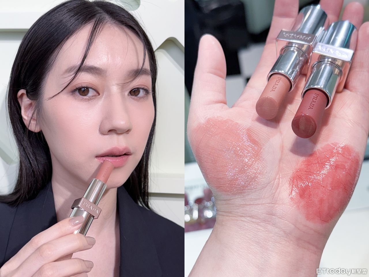 PRADA,香緹卡,唇膏,彩妝,。（圖／記者李薇攝、品牌提供）