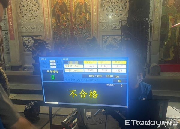 ▲▼白色自小客車聲音炸裂超標24分貝。（圖／楊梅警分局提供）