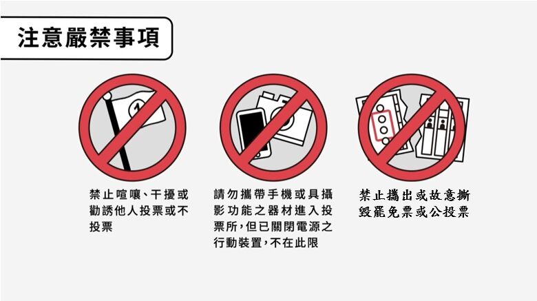 ▲▼中選會告知民眾罷免當天7大注意事項。（圖／中選會）