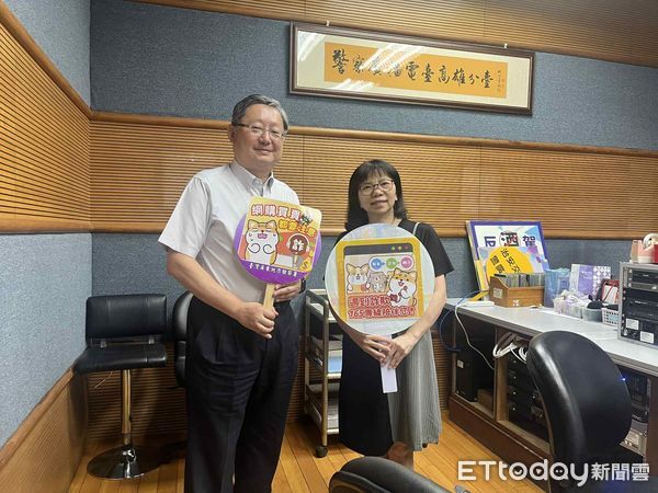 ▲屏東地檢署檢察長陳盈錦到警廣高雄台進行打詐宣導。（圖／屏東地檢署提供）