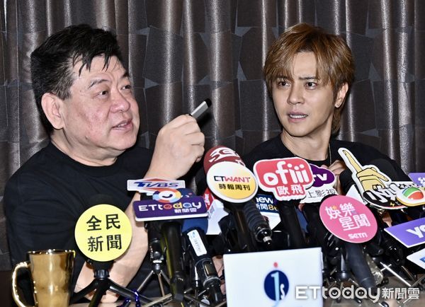 ▲孫德榮、羅志祥出席喬傑立帝國頻道正式開播記者會 。（圖／記者李毓康攝）