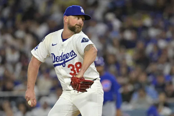 ▲道奇牛棚大將葉茲（Kirby Yates）接到大谷賽季第28轟直呼興奮。（圖／達志影像／美聯社）