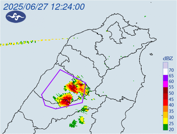 ▲大雷雨即時訊息 。（圖／氣象署提供）