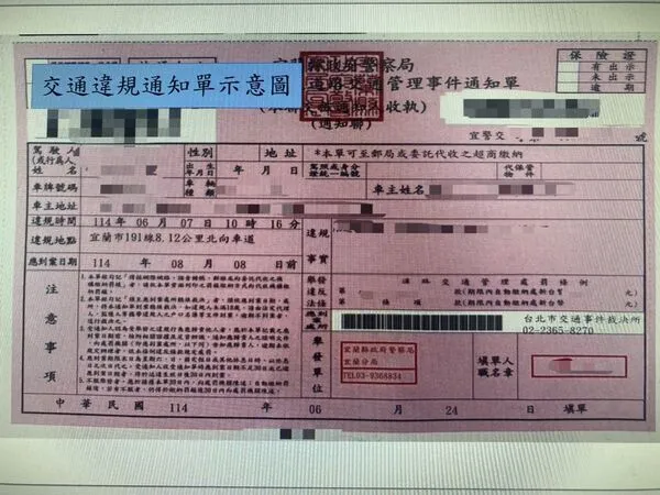 ▲宜蘭分局搞烏龍寄出的舊超速罰單。（圖／警方提供）